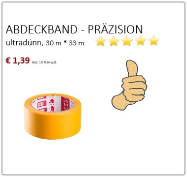 ABDECKBAND - ULTRADÜNN, 30 mm * 33 m