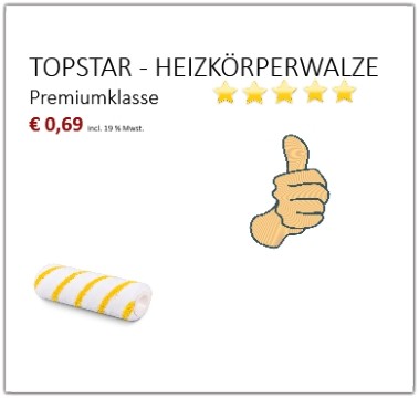 TOPSTAR-HEIZKÖRPERWALZE - 10 cm